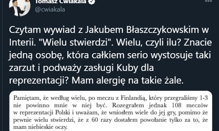 Jakub Błaszczykowski chyba trochę przesadza...